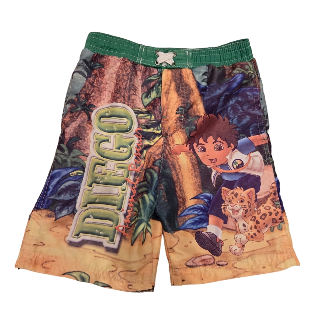 RARE Vintage Y2K early 2000s Nickelodeon Go, Diego, Go swim trunks shorts